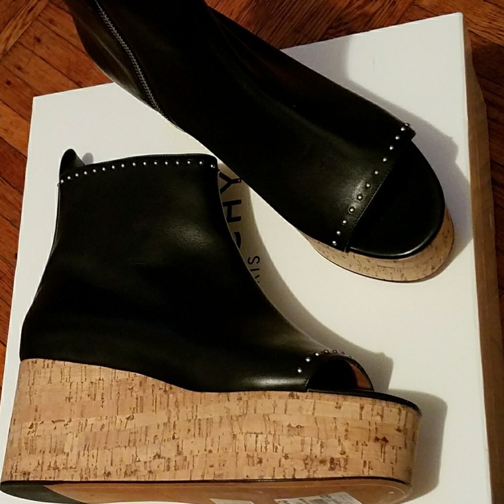 Givenchy peep toe wedge booties